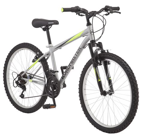 <b>Roadmaster</b> <b>Granite Peak Girls Mountain Bike</b>, <b>24</b>" Wheels, Purple: Designed with <b>24</b>" wheels, this bike fits riders ages 8 and up, or 4'8" to 5'6" in height; Steel mountain frame and front suspension fork offer a smooth ride. . Roadmaster granite peak 24